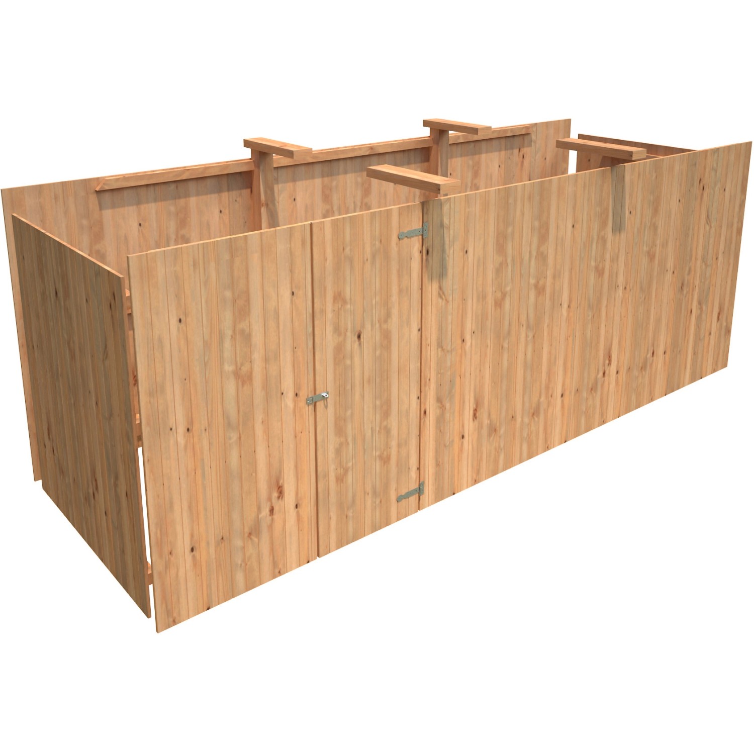 Palmako Anbauschuppen für Carport Karl Braun tauchgrundiert 600 cm x 762 cm günstig online kaufen