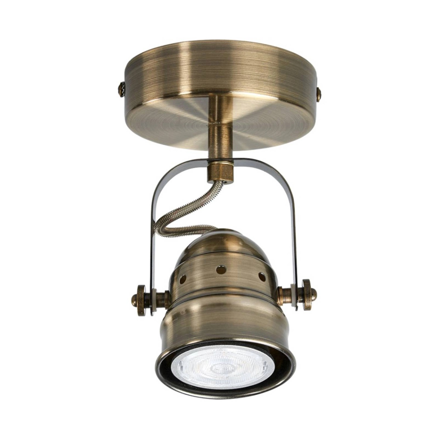 Lindby Wandleuchte Wandlampe Innen Leonor 9639062 Retro Vintage Antik in Bronze aus Metall 1-flammig GU10 Wohnzimmerleuc...