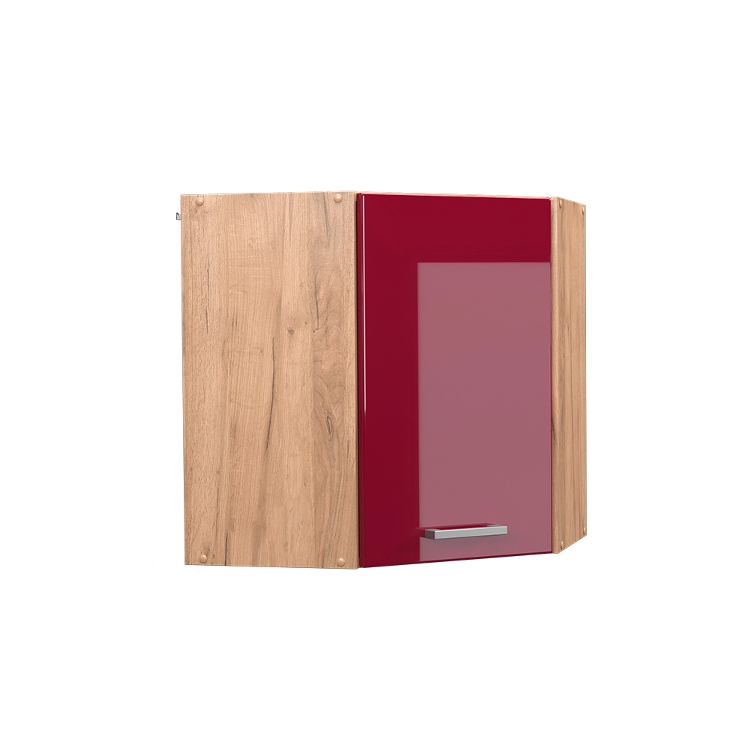 Vicco Eckhängeschrank R-Line Bordeaux Hochglanz/Goldkraft Eiche 57 cm