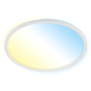 Dimmbare, weiße Brilo LED Deckenleuchte Slim S mit Farbwechsel und Backlight Effekt.