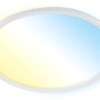 Dimmbare, weiße Brilo LED Deckenleuchte Slim S mit Farbwechsel und Backlight Effekt.