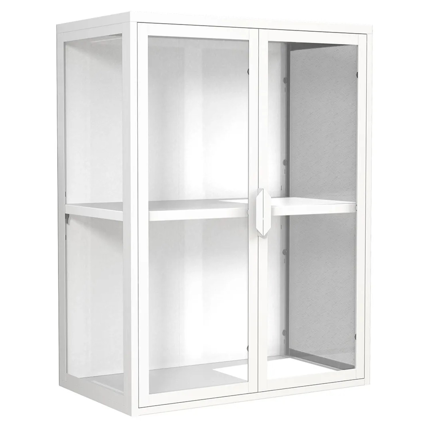 ebuy24 FlokasVM Vitrinenschrank Wandhängend 2 Türen Weiß
