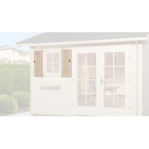 Weka Fensterladen 2-teilig, naturbelassen, für Gartenhausfenster 69x79 cm.