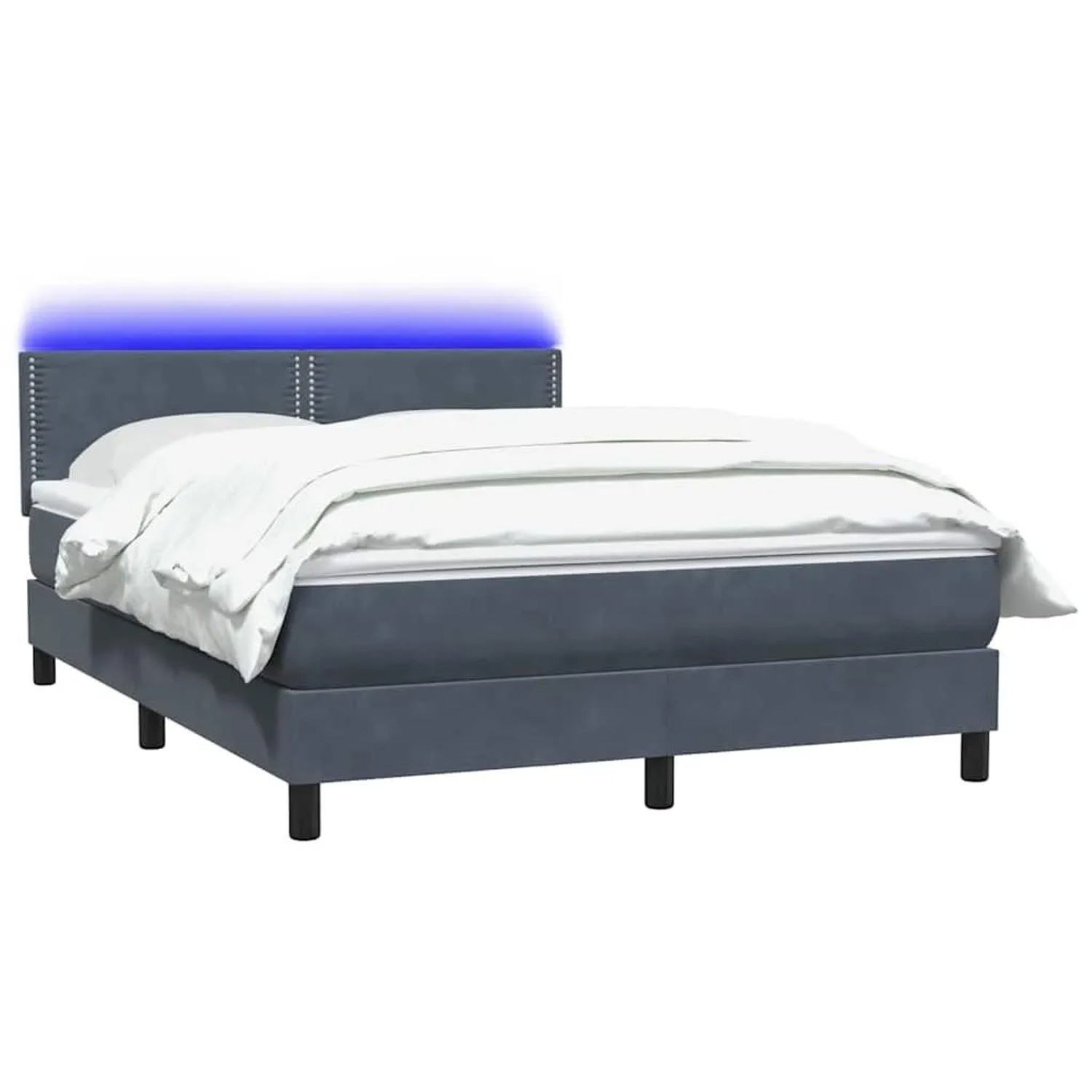vidaXL Boxspringbett mit Matratze & LED Dunkelgrau 160x220 cm Samt 3316840 günstig online kaufen