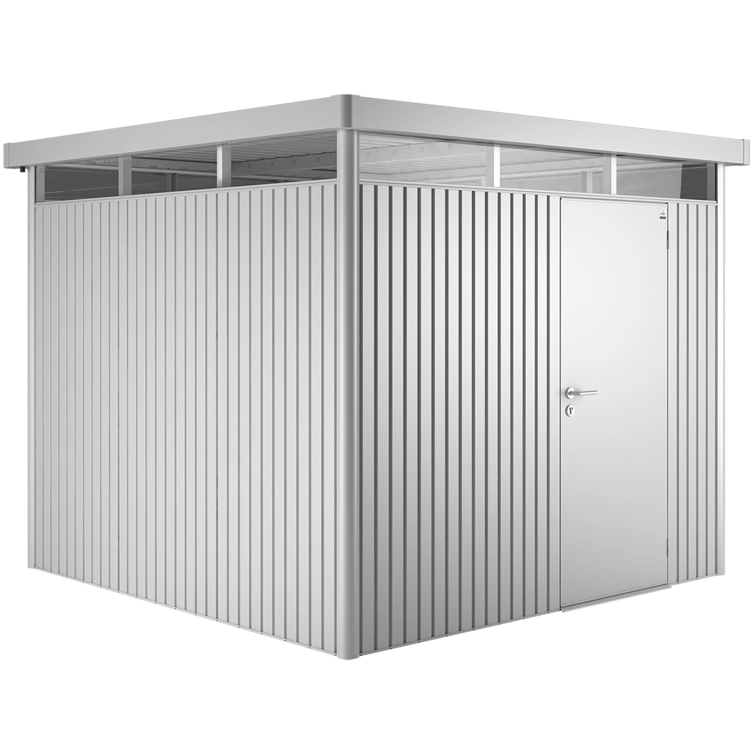 Biohort Metall-Gerätehaus HighLine Silber-Metallic 6,6 m² Einzeltür