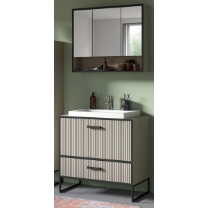 Inn.Furn Badmöbel Set in Sand mit Waschbecken 80 cm Scana