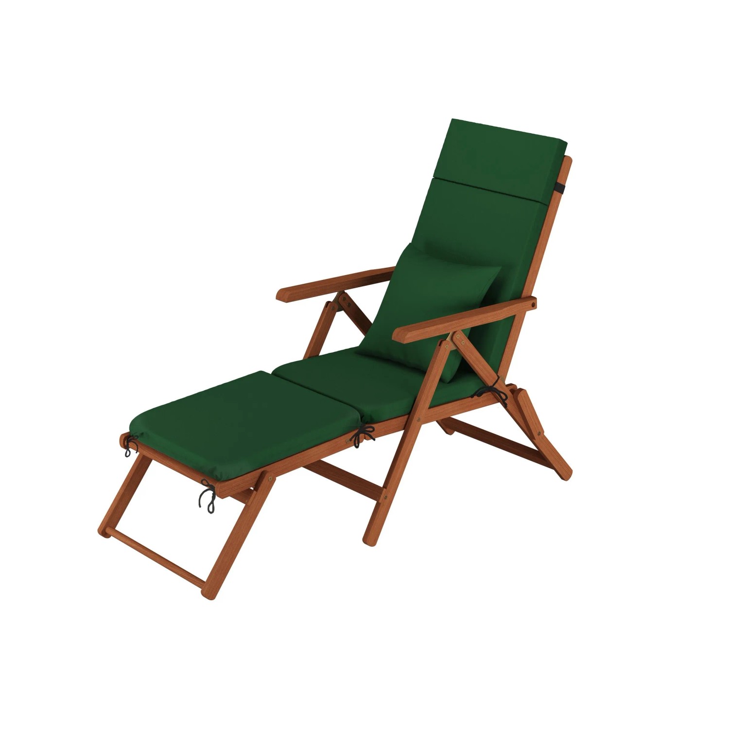 Erst-Holz Deckchair Balkonstuhl Klassische Balkonliege 10-200 Polster Grün günstig online kaufen