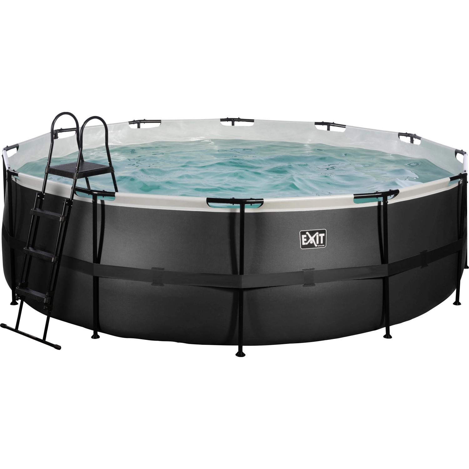 Exit Black Leather Pool Schwarz ø 450 x 122 cm m. Filterpumpe günstig online kaufen