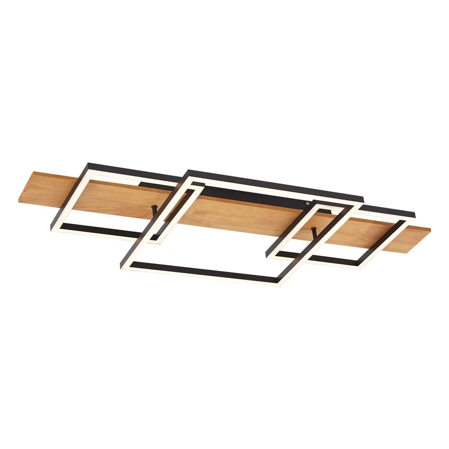 QAZQA Design Deckenleuchte Schwarz Quadratisch inkl  LED 3 Stufen Dimmbar Nimue