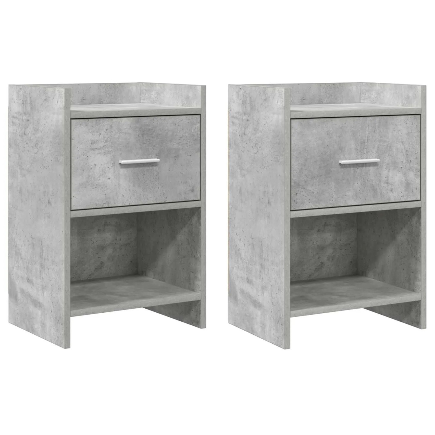 vidaXL Nachttische 2 Stk Betongrau 40 x 30 x 60 cm Holzwerkstoff 8010986