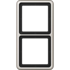 Jung Abdeckrahmen 2-fach CD500 Platin für Schalter und Steckdosen.
