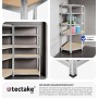 Tectake Schwerlastregalsystem Gustav 3 Teilig  2 In 1 Verwendung Als Werkbänke Verzinktes Stahlgestell  165 x 165 x 180 cm Silber_3