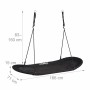 Relaxdays Nestschaukel XXL Stoff Schwarz Höhenverstellbar 166 cm x 71 cm x 15 cm 3,5 kg_4