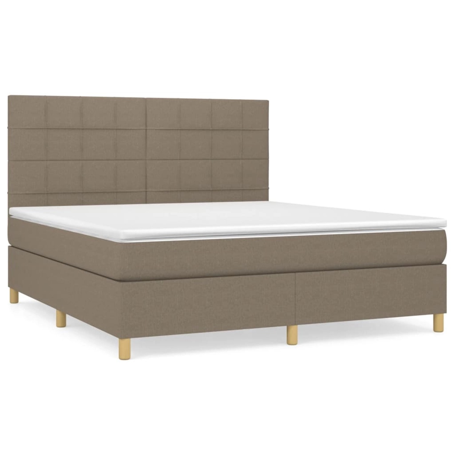 vidaXL Boxspringbett mit Matratze Taupe 180x200 cm Stoff 3142357 günstig online kaufen