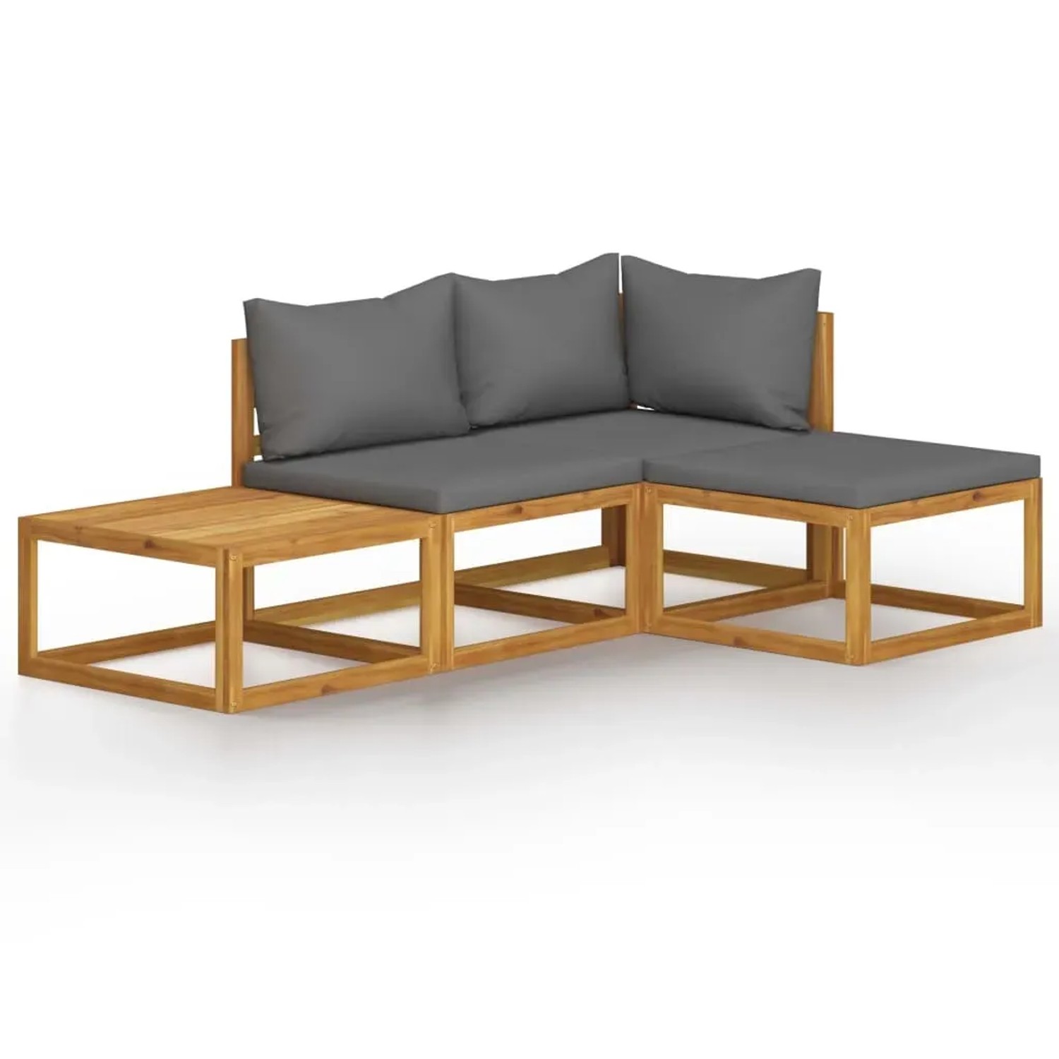 vidaXL 4-Tlg Garten-Lounge-Set mit Auflagen Massivholz Akazie 3057601