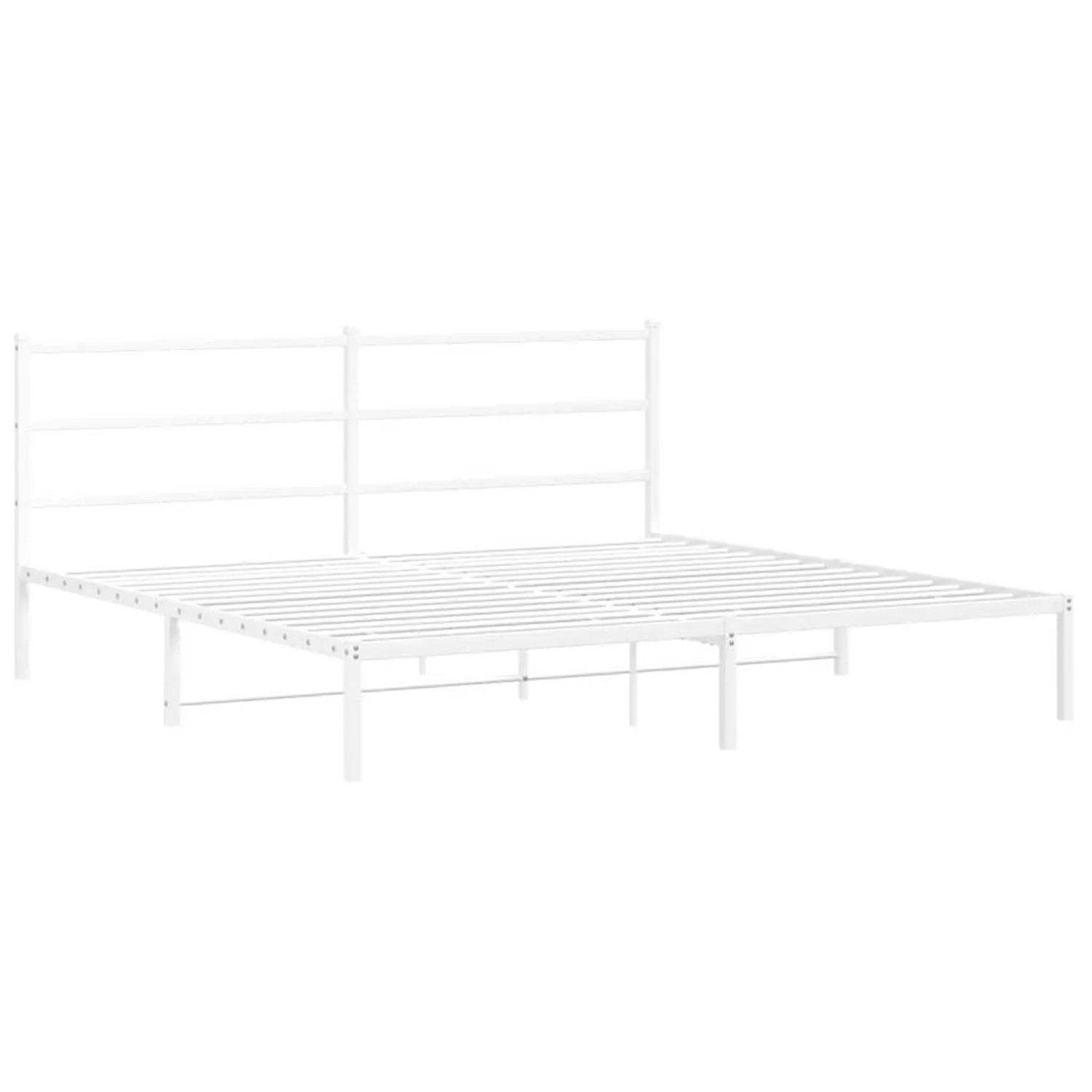 vidaXL Bettgestell mit Kopfteil Metall Weiß 193x203 cm 355420 günstig online kaufen