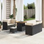 vidaXL Gartenmöbel-Set, 8-teilig, schwarz, Poly Rattan, mit verstellbarem Tisch, für Terrasse und Garten.