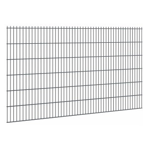Doppelstabmattenzaun, anthrazit, Maschen 200x50 mm, Stärke 8/6/8, 123x251 cm. Gartenzaun für hohe Sicherheit.
