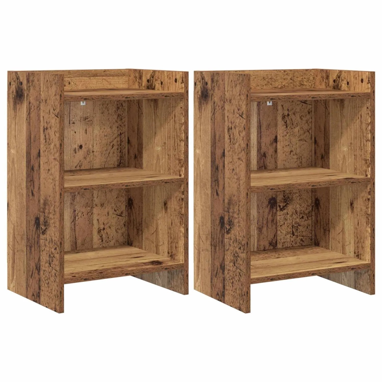 vidaXL Nachttische 2 Stk Altholz 40 x 30 x 60 cm Holzwerkstoff 8011008