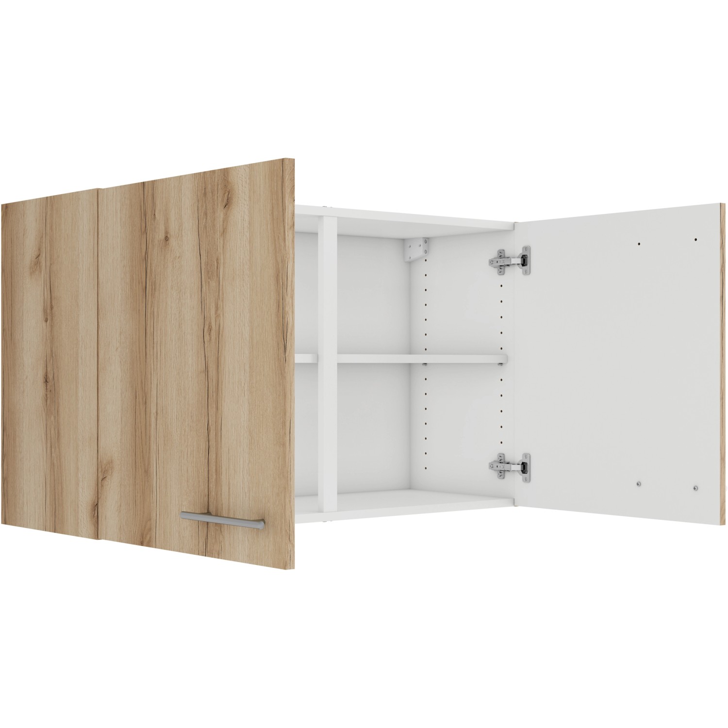 OPTIFIT Livorno290 Küchen-Hängeschrank 100 cm, Wildeiche Nachbildung, mit zwei Türen und Einlegeboden.
