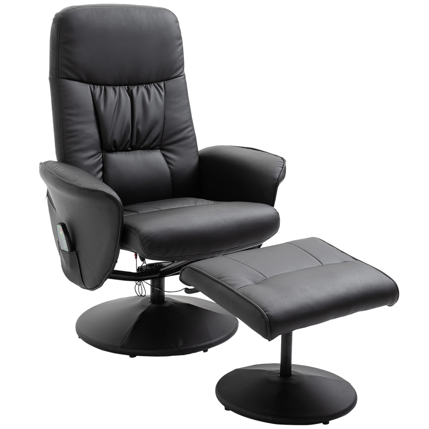 HOMCOM Massagesessel mit Fußhocker Stauraum Liegefunktion Schwarz 76 x 81 x günstig online kaufen