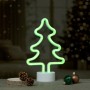 Grünes LED-Neonlicht in Tannenbaumform, 28 cm hoch, für stimmungsvolle Weihnachtsdeko im Innenbereich.