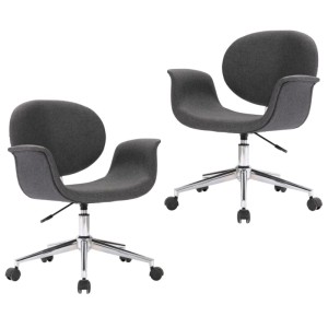vidaXL Esszimmerstühle 2 Stk Drehbar Grau Stoff 3054863