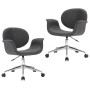 vidaXL Esszimmerstühle 2 Stk Drehbar Grau Stoff 3054863
