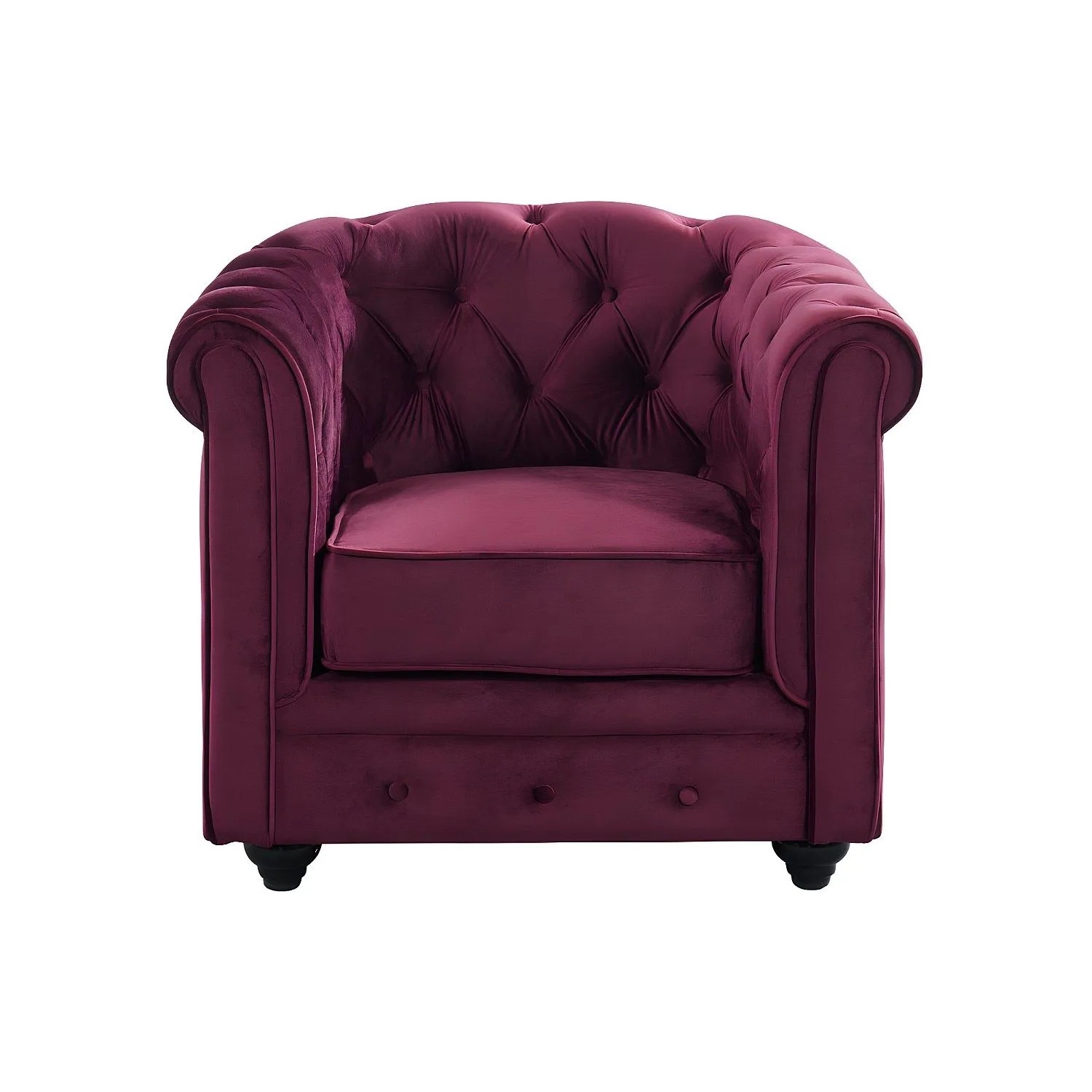 Vente-unique Sessel Mit Gerader Rückenlehne Chesterfield Bordeaux 85 cm