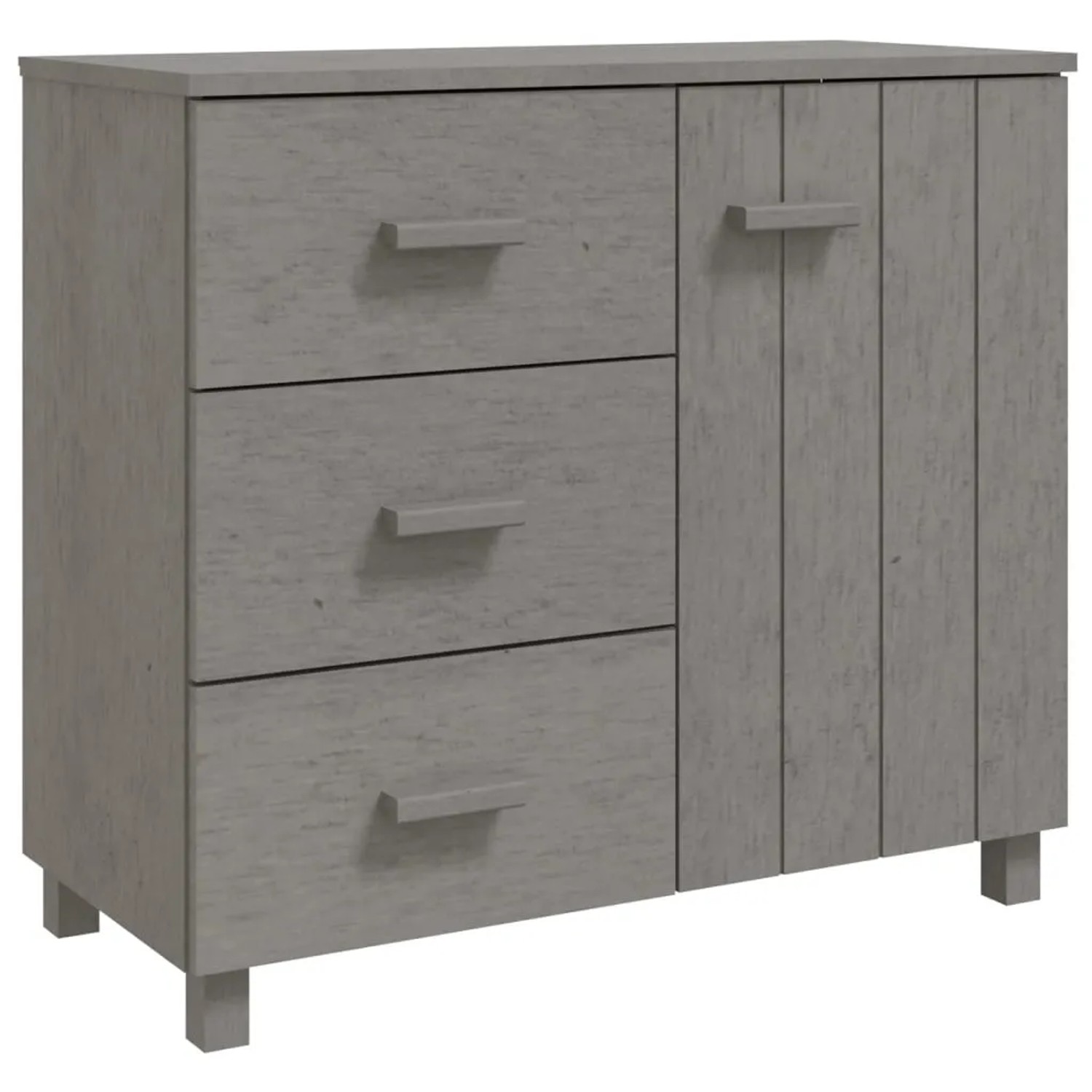 vidaXL Sideboard HAMAR Hellgrau 90x40x80 cm Massivholz Kiefer 340431