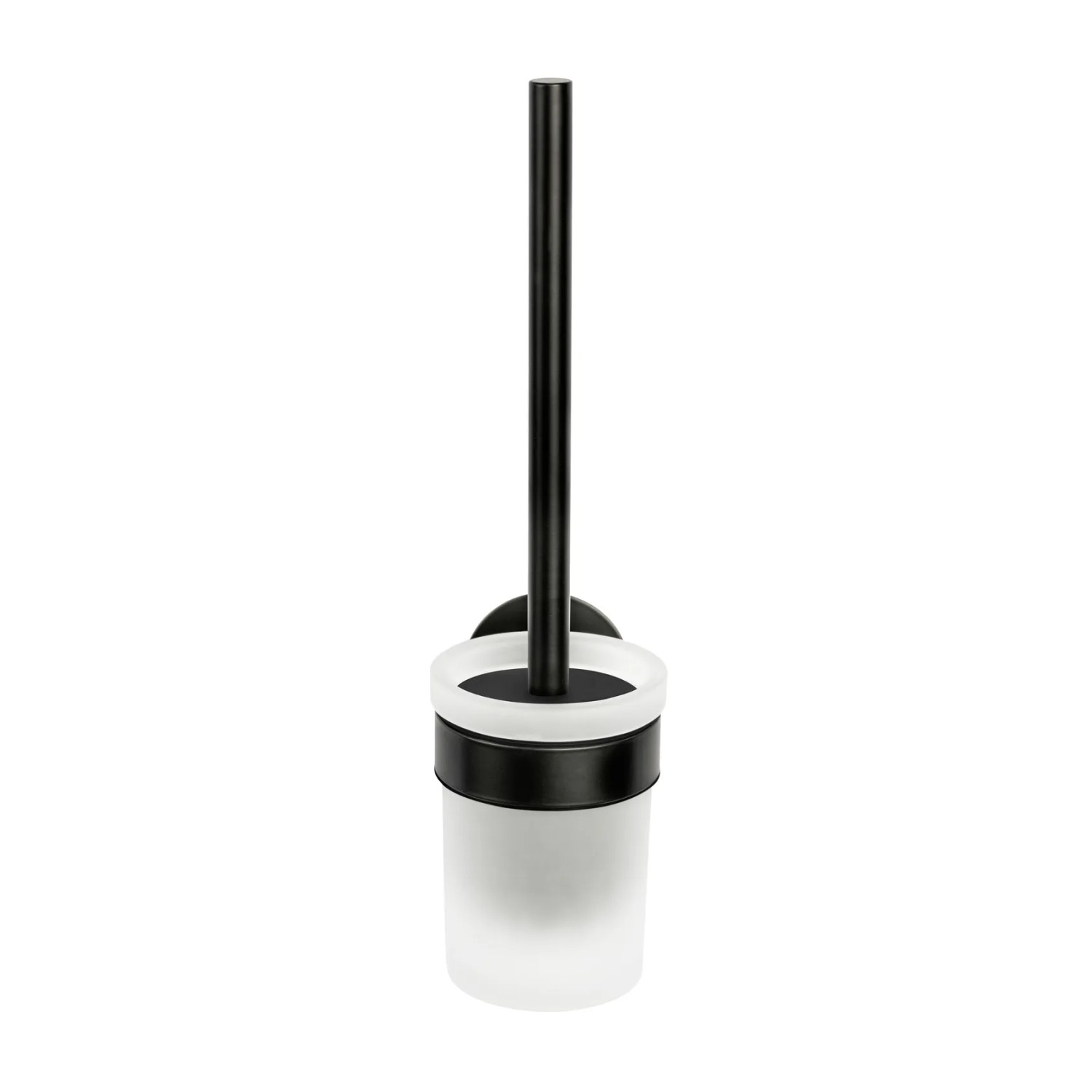 Schwarze Schöner Wohnen WC-Garnitur Meleto mit satiniertem Glas, zur Wandmontage.