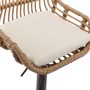 PXloue Barhocker 2er Set Höhenverstellbar mit Fußstütze und 360° Drehfunktion Barstuhl mit Metallgestell und Rattan Rückenlehne_8