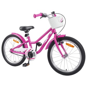 vidaXL Kinderfahrrad 18 Zoll für 5-7 Jahre Alt Dunkelrosa 42009585
