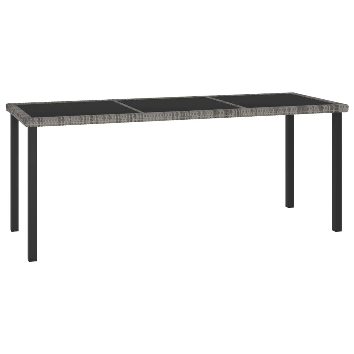 vidaXL Garten-Esstisch Grau 180x70x73 cm Poly Rattan 315119 günstig online kaufen