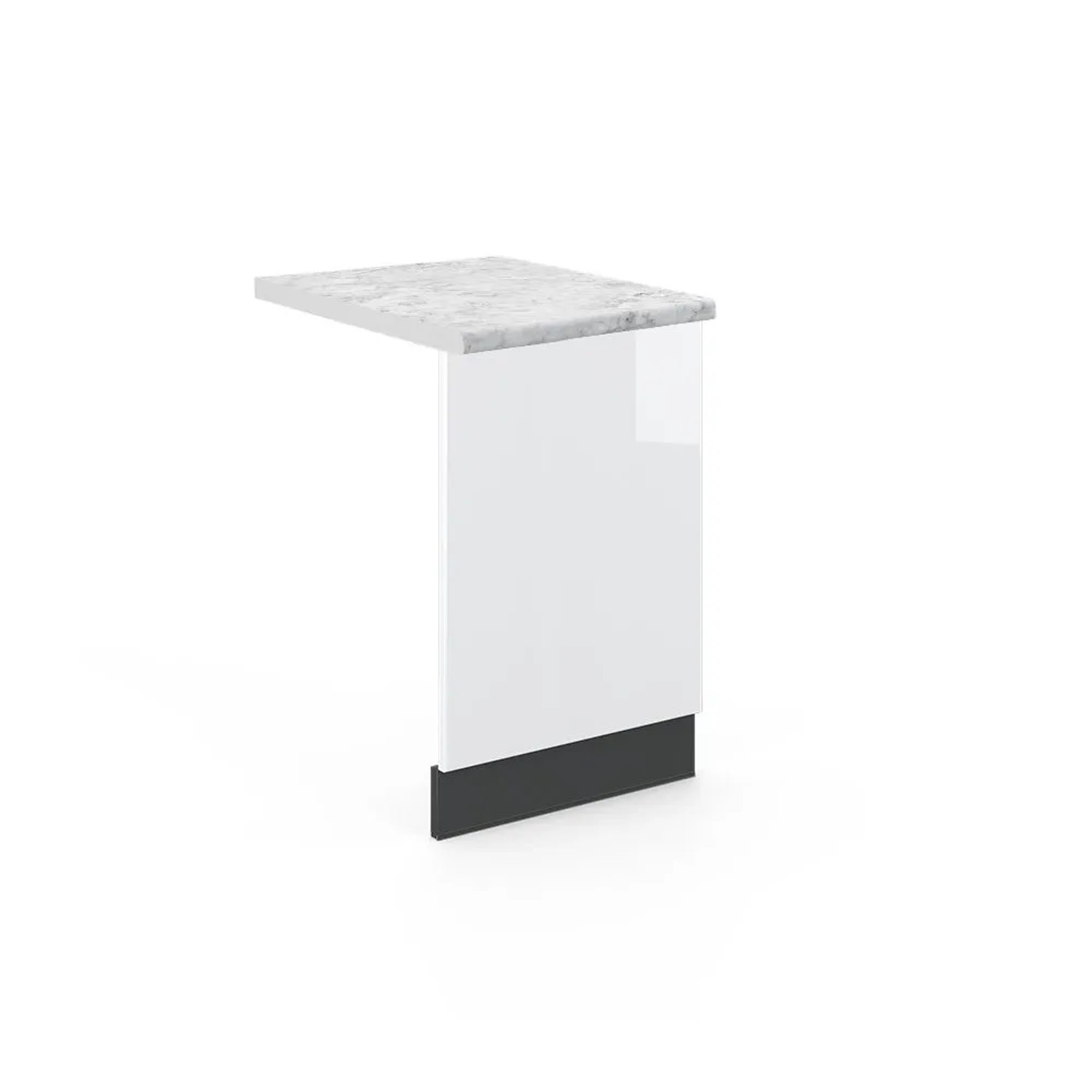Vicco Frontblende Fame-Line Weiß Hochglanz Anthrazit 45 cm AP Marmor