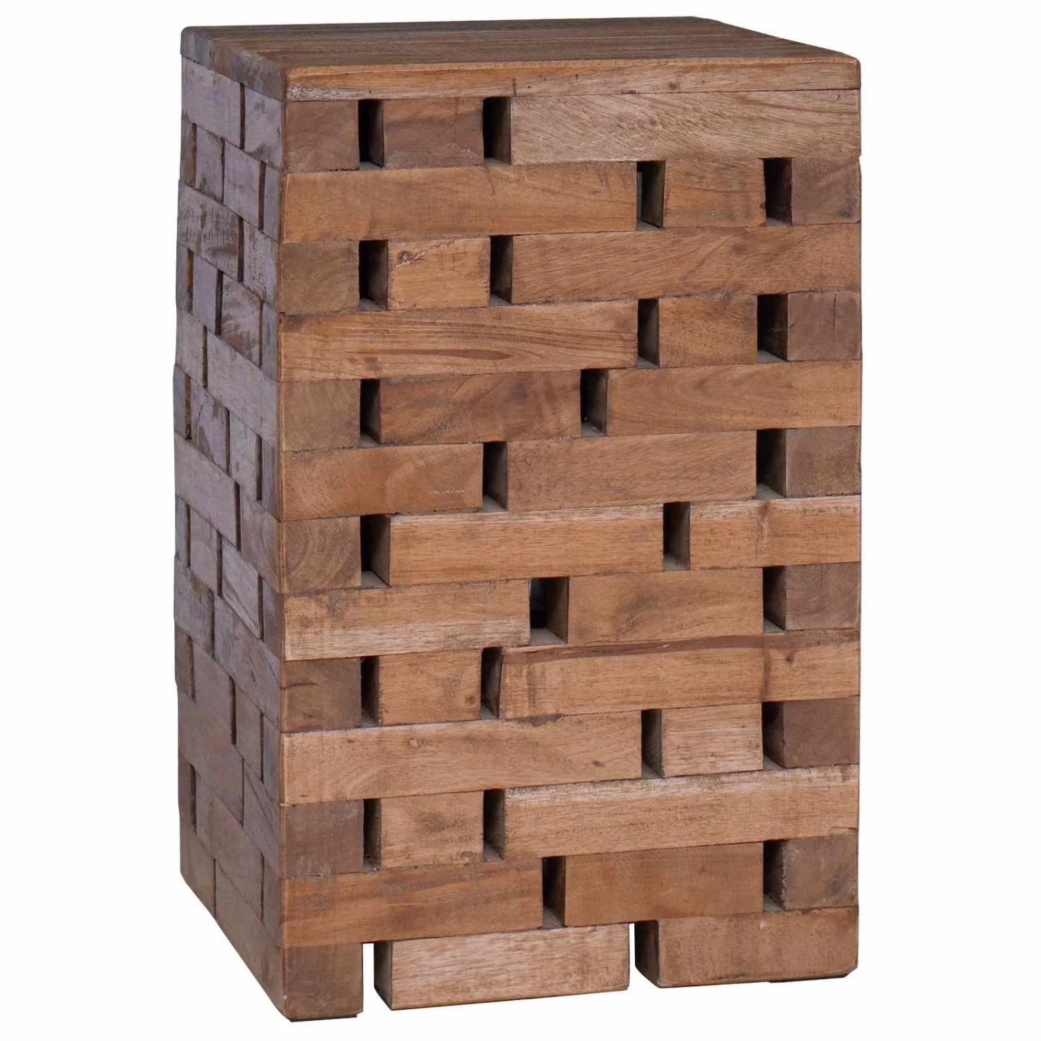 vidaXL Hocker Natur 29 x 29 x 48 cm Massivholz Altholz 42012388