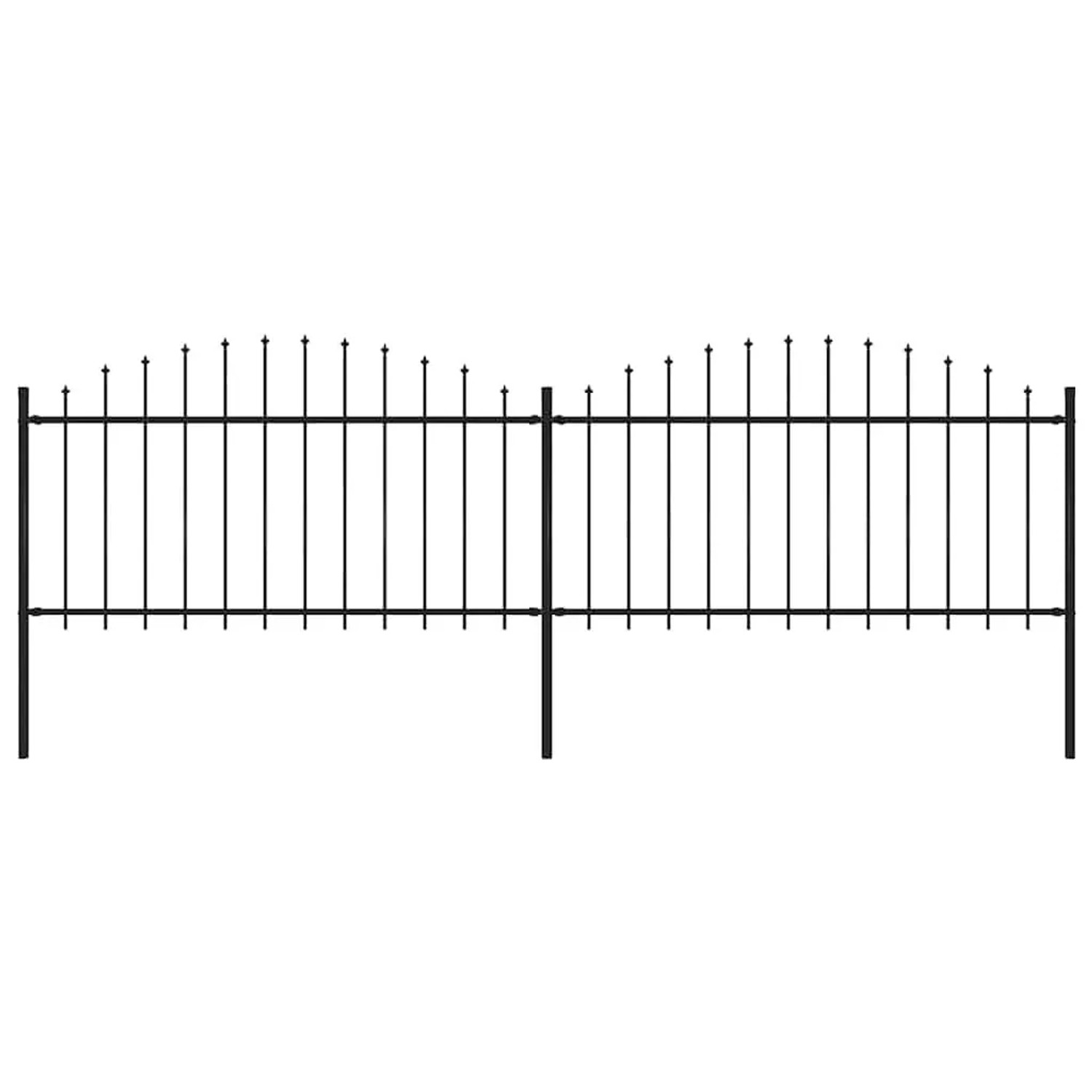 vidaXL Gartenzaun mit Speerspitze Stahl 359 x 150 cm Schwarz 277731 günstig online kaufen