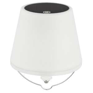 REV Ritter LED-Flaschenleuchte Lamprusco, weiß-schwarz, mit Solarpanel und Aufhängehaken.