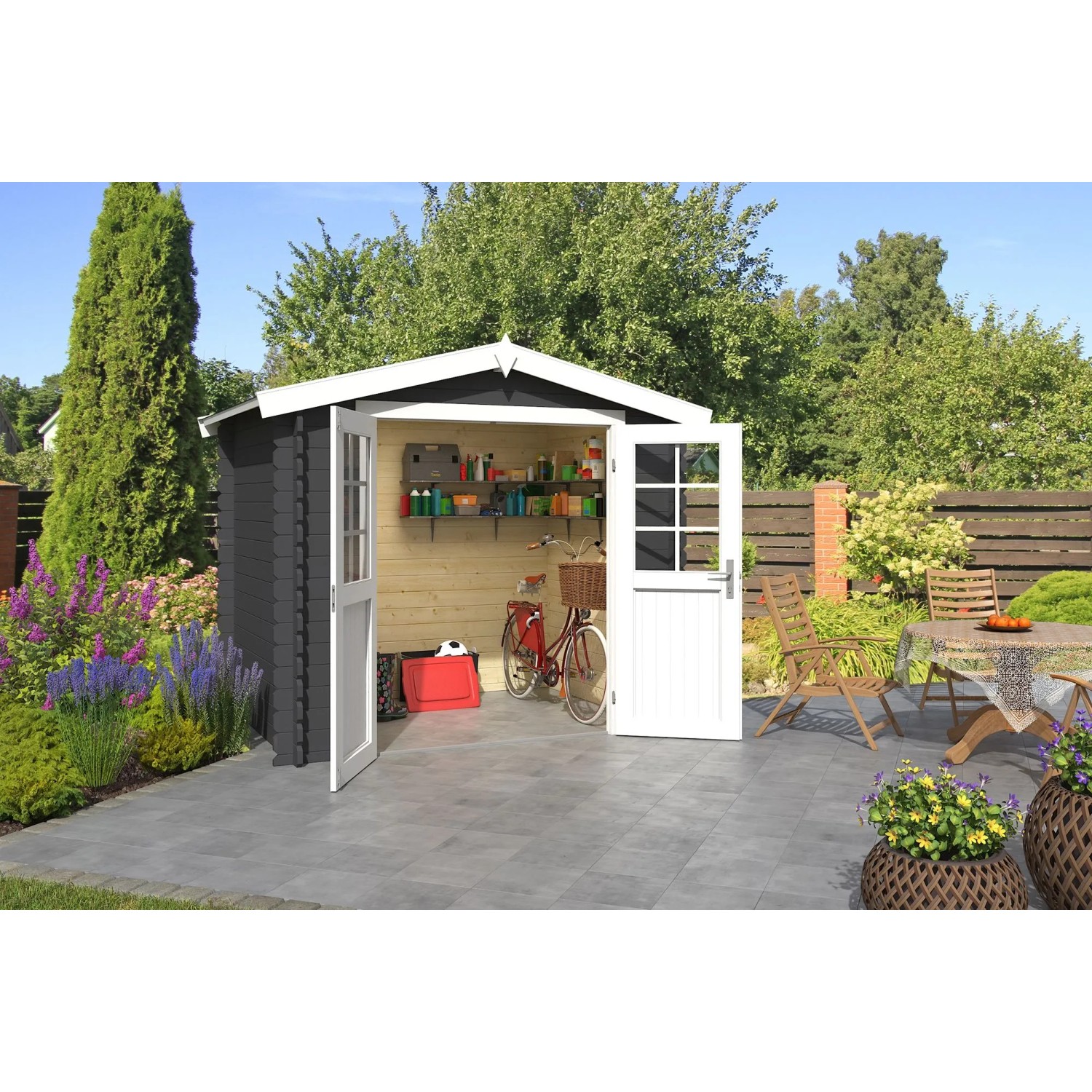 Lasita Gartenhaus Ingo 175 Carbongrau 230 cm x 175 cm