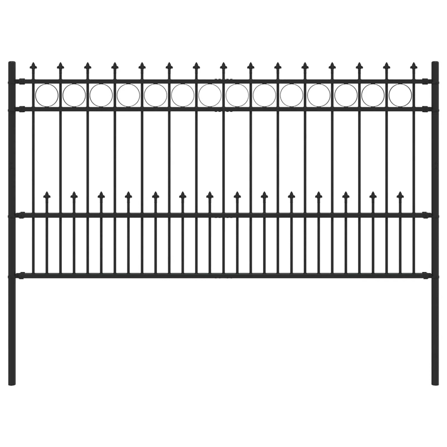 vidaXL Spike-Ringzaun Schwarz 200 x 150 cm Pulverbeschichteter Stahl 42030107