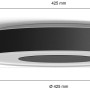 Schwarze Philips Hue Infuse L Deckenleuchte mit Farbfunktion und Maßangaben.