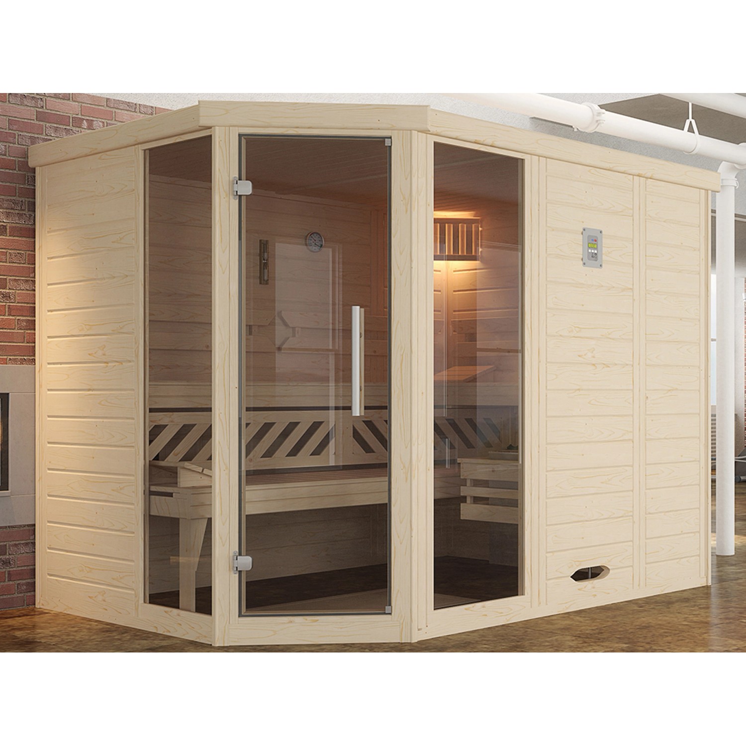 Weka Elementsauna 528 OS Set Gr. 2 mit Glastür und 2 Fensterelementen günstig online kaufen