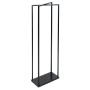 Schwarzes, schlankes Westmann Kaminholzregal Xavier aus Stahl, 40x20x120 cm.