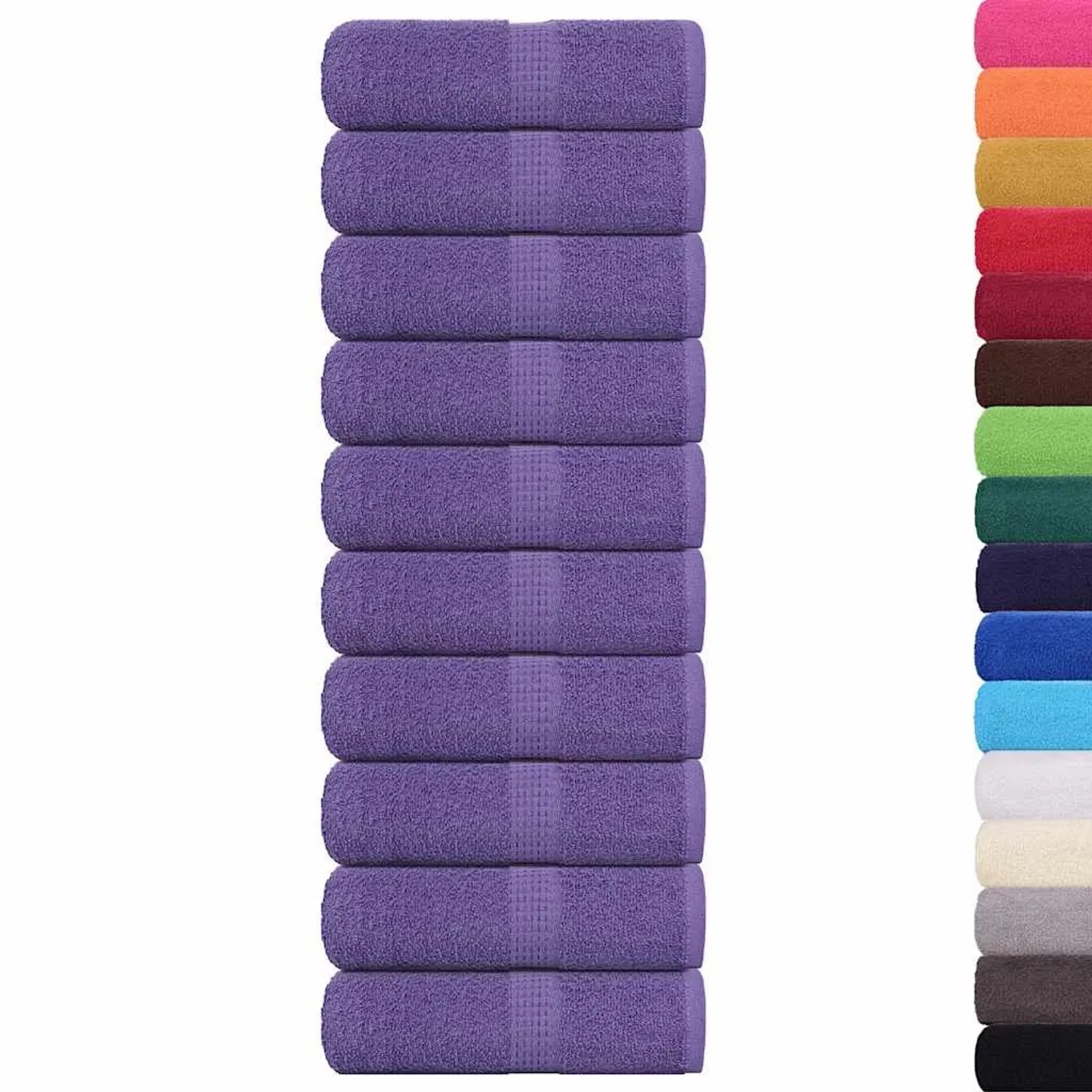 vidaXL Gästetücher 10 Stk Lila 30x50 cm 360 g/m² 100% Baumwolle 136877