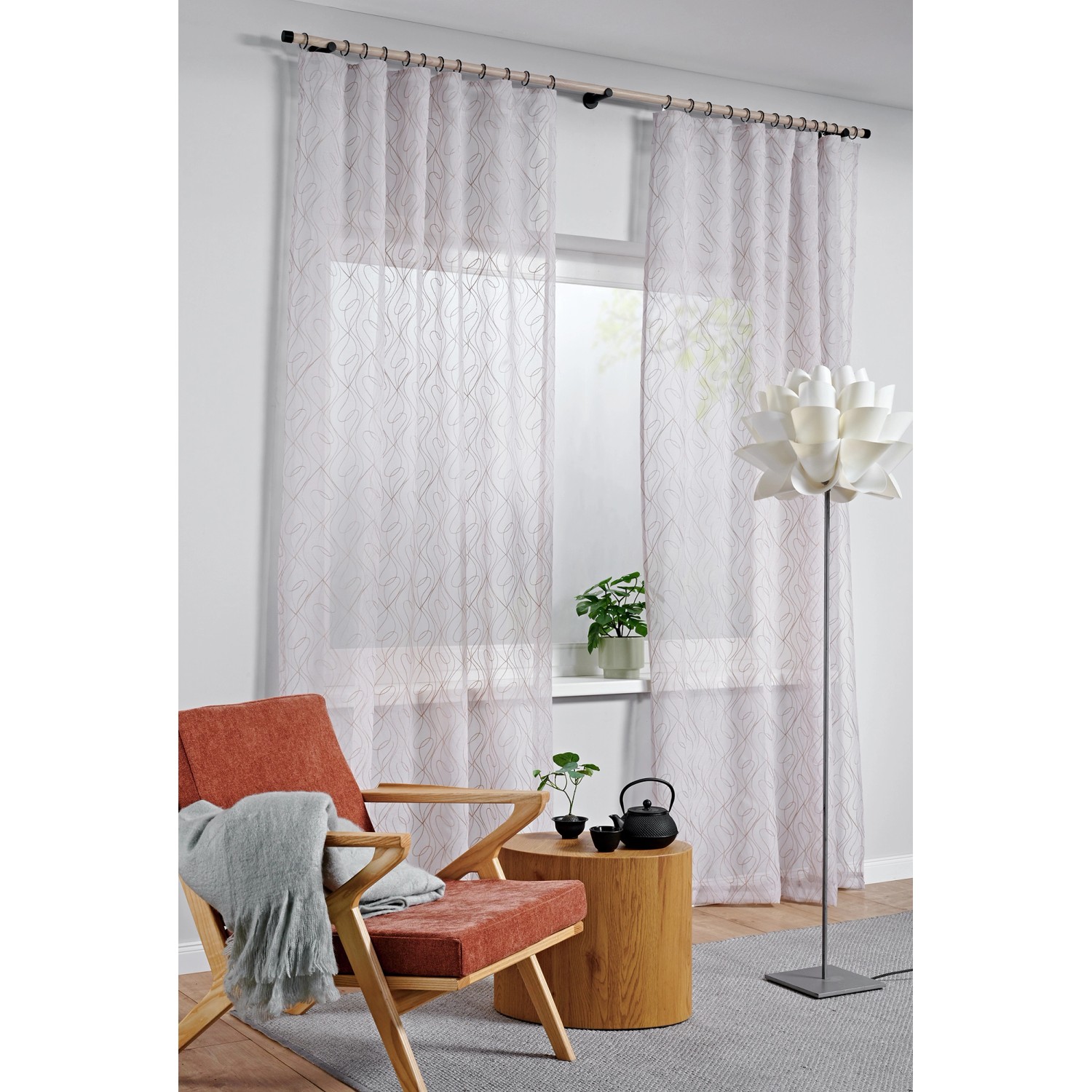 Gardinia Gardinenringe Denver, 10er-Set, schwarz matt, für 25 mm Stangen. Stilvolle Gardinenaufhängung.