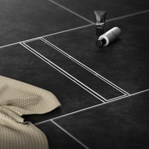 LuxeBath Duschrinne 90cm, befliesbar, extra flach, silberfarben. Duschzubehör für barrierefreies Bad.