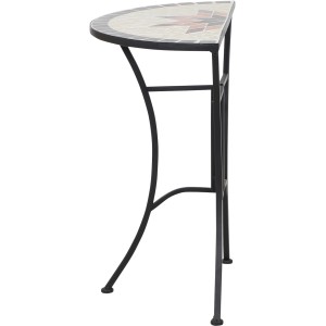 Rechteckiger, grauer Siena Garden Gartentisch Stella, 70x35,5 cm, mit Keramikplatte und Stahlgestell.