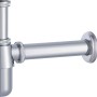 Verchromter Flaschensiphon 32 mm für Waschbecken, zur Geruchsverhinderung im Bad.