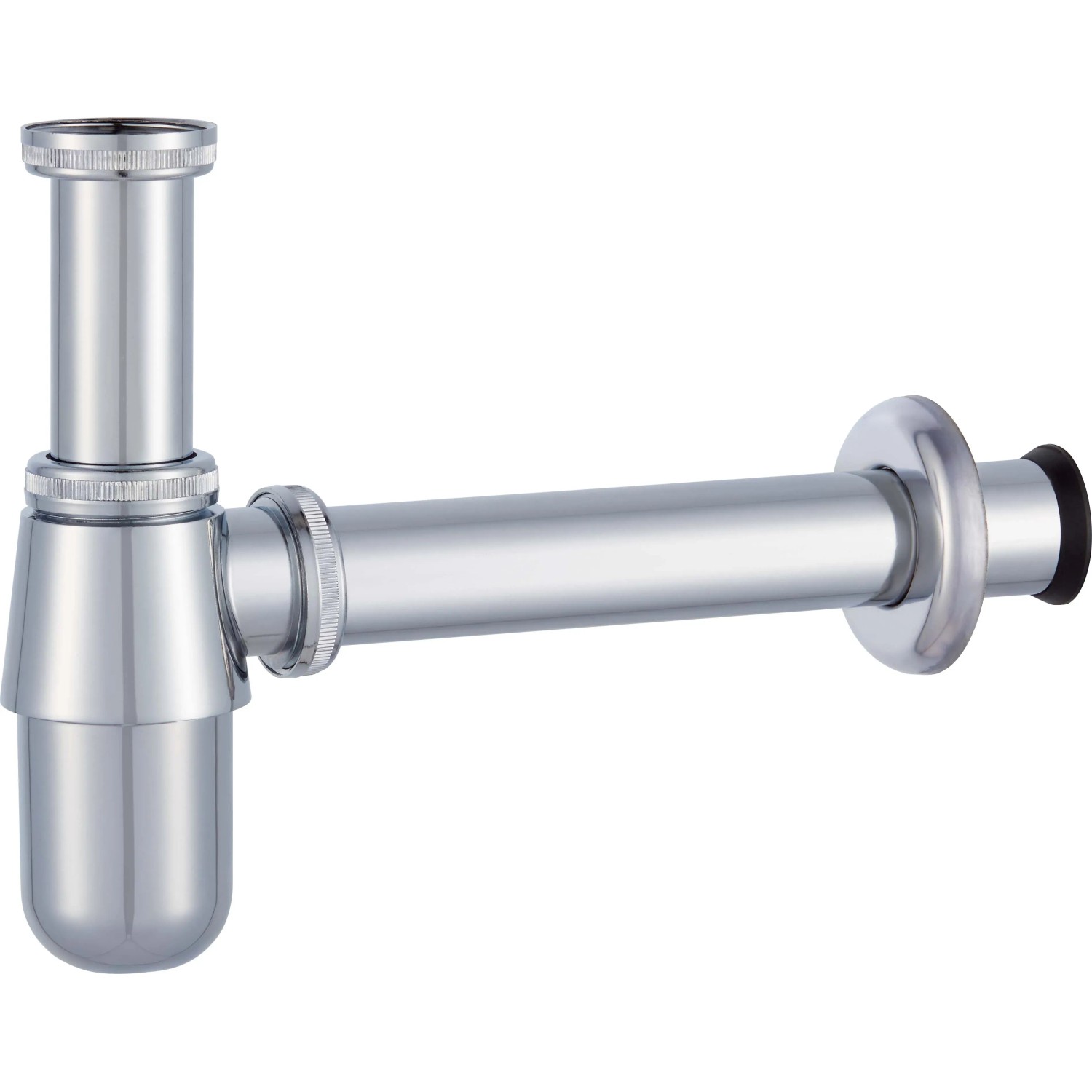 Verchromter Flaschensiphon 32 mm für Waschbecken, zur Geruchsverhinderung im Bad.