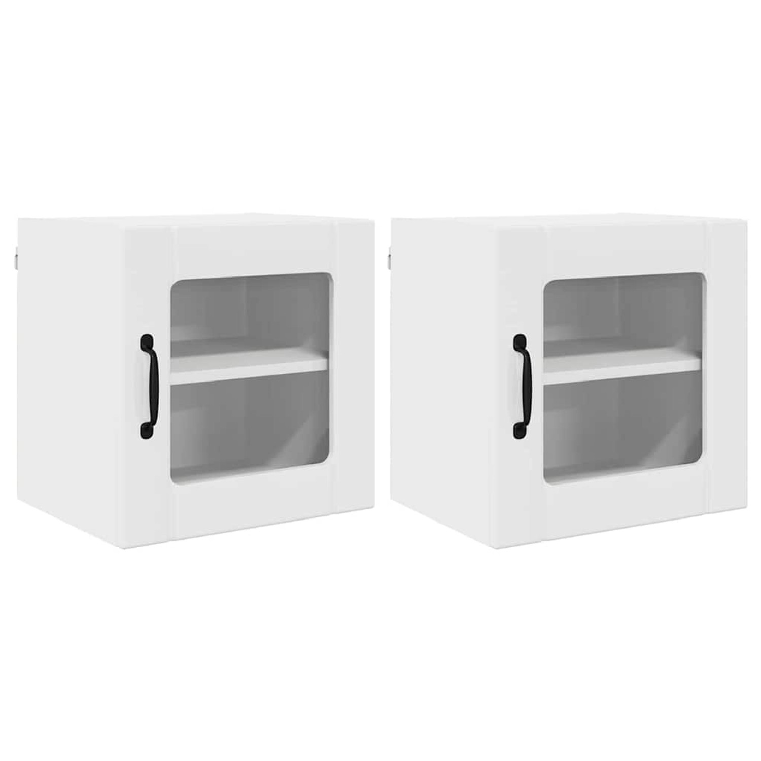 vidaXL Küchenschrank mit Regal 2 Stk Hochglanz Weiß 40 x 31 x 40 cm 884843 günstig online kaufen